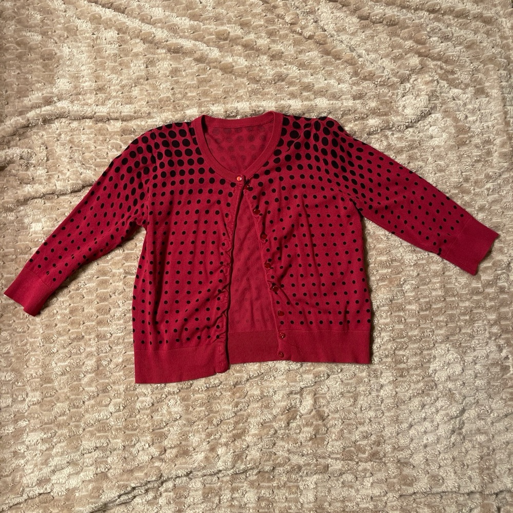 Red Polka Dot Cardigan